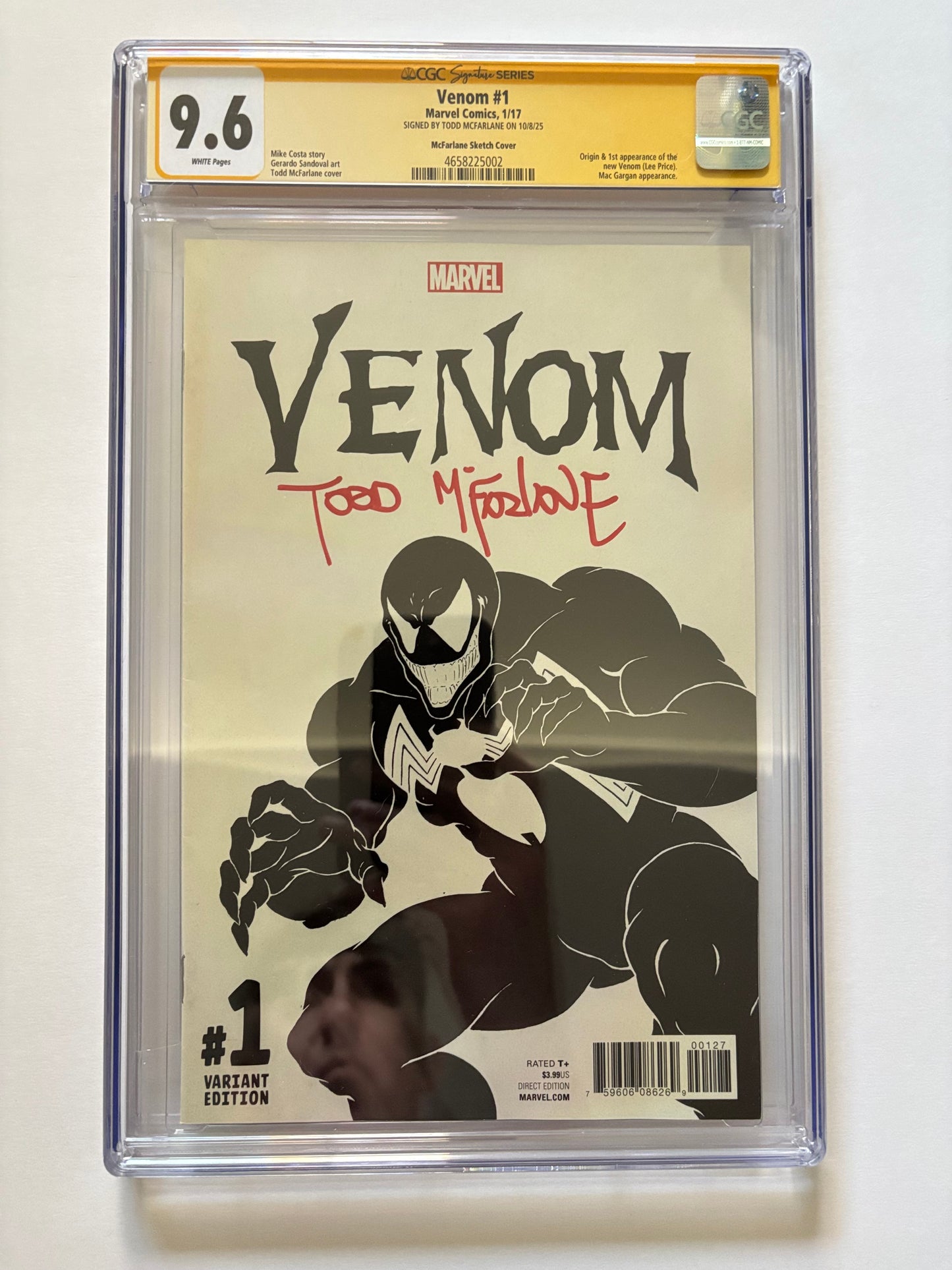 VENOM #1 MCFARLANE SKETCH VARIANT