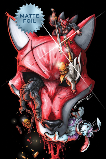 FOX MASK KILLER #1 MATTE FOIL by JOHNNY SEGURA - Punch Comics homage- limited to 500